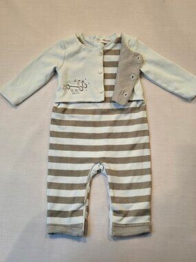 Absorba Paris Baby Boy Striped Outfit Set 6-9M